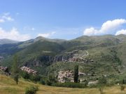 Vista de Castellar de Nuch y el Pirineo barcelones desde la carretera del coll de la Creueta