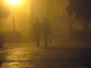 Paseando con niebla por el parque Hervs, Cceres