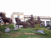 Jerez, carro de caballos de bronce