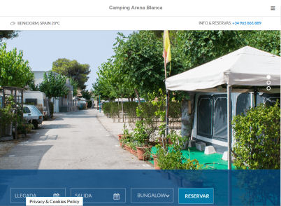 Camping Arena Blanca. Benidorm, Alicante